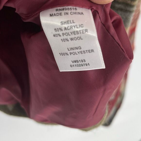 NWT COLDWATER CREEK Petite 14 Jacket Red Brown Southwest Aztec Native Wool Blend - Picture 4 of 9